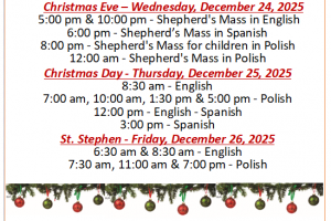 Christmas Mass Schedule