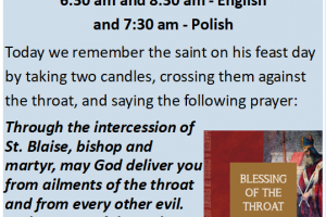 St. Blaise – February 3, 2026 Blessing of the throat